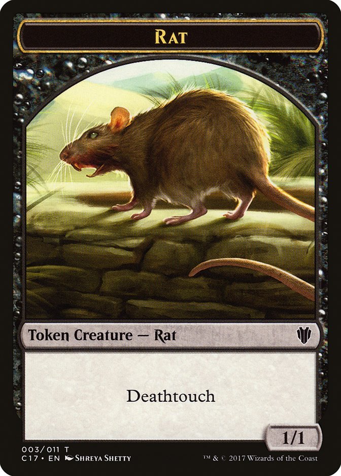 Cat Warrior (008) // Rat (003) Double-Sided Token [Commander 2017 Tokens] - Bea DnD Games