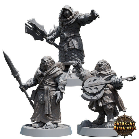 Catfolk Adventurers | BeaMini Unpainted RPG Miniatures - Bea DnD Games