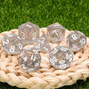 Celebration - 7 Piece Polyhedral Dice Set + Dice Bag - Bea DnD Games