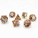 Celebration - 7 Piece Polyhedral Dice Set + Dice Bag - Bea DnD Games