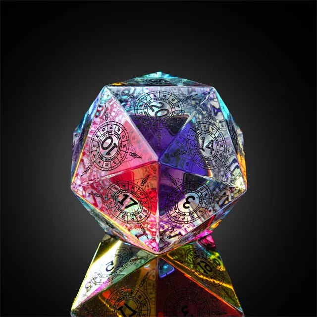 'Celestial Prism' - Glass D20 (30mm) Dice - Bea DnD Games
