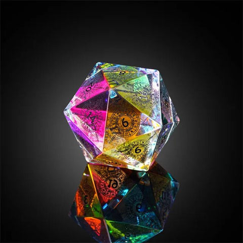 'Celestial Prism' - Glass D20 (30mm) Dice - Bea DnD Games