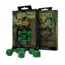 Celtic (Green & Black) Dice Set by Q Workshop - Bea DnD Games