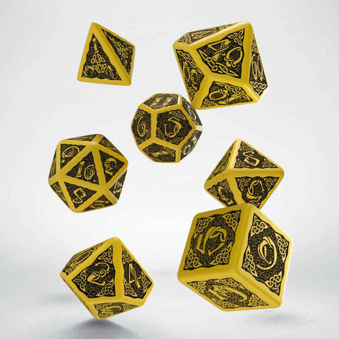 Celtic (Yellow & Green) Dice Set by Q Workshop - Bea DnD Games
