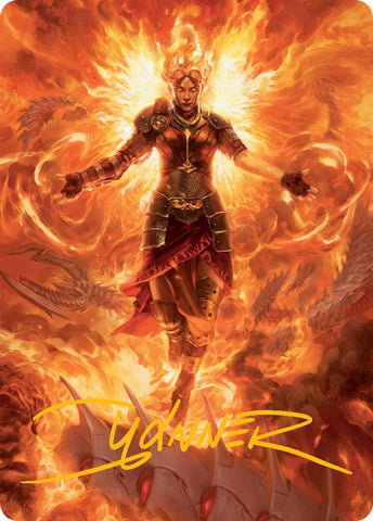 Chandra, Hope's Beacon Art Card (Gold-Stamped Signature) [March of the Machine Art Series] - Bea DnD Games