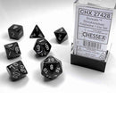 Chessex Borealis Smoke/Silver 7 Piece Polyhedral Dice Set (CHX 27428) - Bea DnD Games