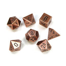 Chessex Copper 7 Piece Polyhedral Metal Dice Set (CHX 27024) - Bea DnD Games