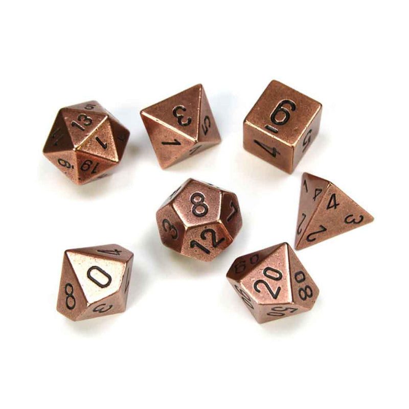 Chessex Copper 7 Piece Polyhedral Metal Dice Set (CHX 27024) - Bea DnD Games