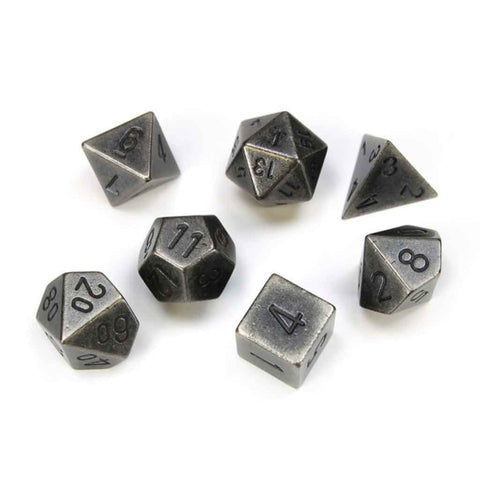 Chessex Dark Metal 7 Piece Polyhedral Metal Dice Set (CHX 27028) - Bea DnD Games