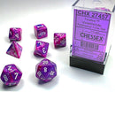 Chessex Festival Violet/White 7 Piece Polyhedral Dice Set (CHX 27457) - Bea DnD Games