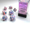 Chessex Festive Pop Art with Blue 7 Piece Polyhedral Dice Set (CHX 27544) - Bea DnD Games