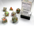 Chessex Festive Vibrant with Brown 7 Piece Polyhedral Dice Set (CHX 7441) - Bea DnD Games