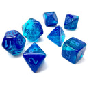 Chessex Gemini Blue-Blue/Light Blue 7 Piece Polyhedral Dice Set (CHX 26463) - Bea DnD Games