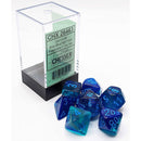 Chessex Gemini Blue-Blue/Light Blue 7 Piece Polyhedral Dice Set (CHX 26463) - Bea DnD Games