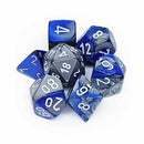 Chessex Gemini Blue Steel with White 7 Piece Polyhedral Dice Set (CHX 26423) - Bea DnD Games