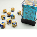 Chessex Gemini Blue/Gold with White Set of 36 Mini d6 Dice (CHX 26822) - Bea DnD Games