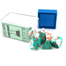 Chessex Gemini Mint Green-White with Orange 7 Piece Polyhedral Dice Set (CHX 30020) - Bea DnD Games