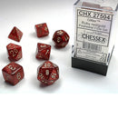 Chessex Glitter Ruby Red/Gold 7 Piece Polyhedral Dice Set (CHX 27504) - Bea DnD Games