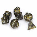 Chessex Leaf Black Gold with Silver 7 Piece Polyhedral Dice Set (CHX 27418) - Bea DnD Games