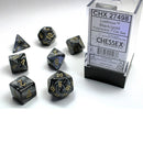 Chessex Lustrous Black With Gold 7 Piece Polyhedral Dice Set (CHX 27498) - Bea DnD Games