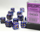 Chessex Lustrous Purple with Gold Set of 12 d6 Dice (CHX 27697) - Bea DnD Games