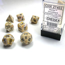 Chessex Marble Ivory/Black 7 Piece Polyhedral Dice Set (CHX 27402) - Bea DnD Games