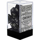 Chessex Opaque Black & White 7 Piece Polyhedral Dice Set (CHX 25408) - Bea DnD Games