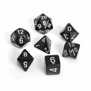 Chessex Opaque Black & White 7 Piece Polyhedral Dice Set (CHX 25408) - Bea DnD Games