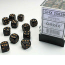 Chessex Opaque Black with Gold Set of 36 Mini d6 Dice (CHX 25828) - Bea DnD Games