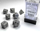 Chessex Opaque Grey & Black 7 Piece Polyhedral Dice Set (CHX 25410) - Bea DnD Games