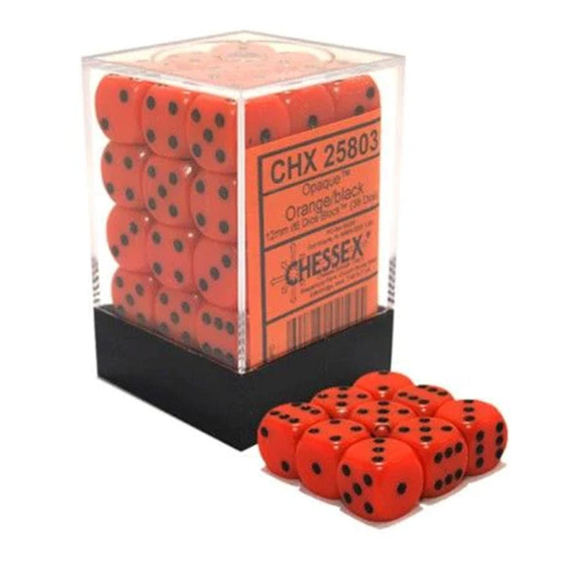 Chessex Opaque Orange/Black Set of 36 Mini d6 Dice (CHX 25803) - Bea DnD Games
