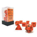 Chessex Opaque Orange/Black7 Piece Polyhedral Dice Set (CHX 25403) - Bea DnD Games