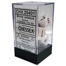 Chessex Opaque White/Black 7 Piece Polyhedral Dice Set (CHX 25401) - Bea DnD Games