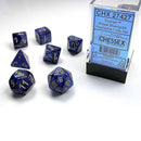 Chessex Scarab Royal Blue/Gold 7 Piece Polyhedral Dice Set (CHX 27427) - Bea DnD Games