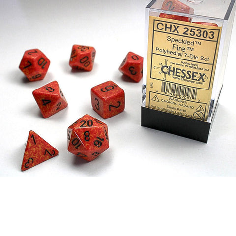 Chessex Speckled Fire 7 Piece Polyhedral Dice Set (CHX 25303) - Bea DnD Games