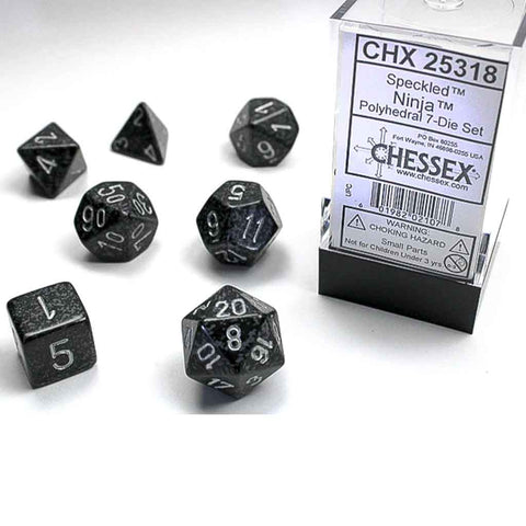 Chessex Speckled Ninja 7 Piece Polyhedral Dice Set (CHX 25318) - Bea DnD Games