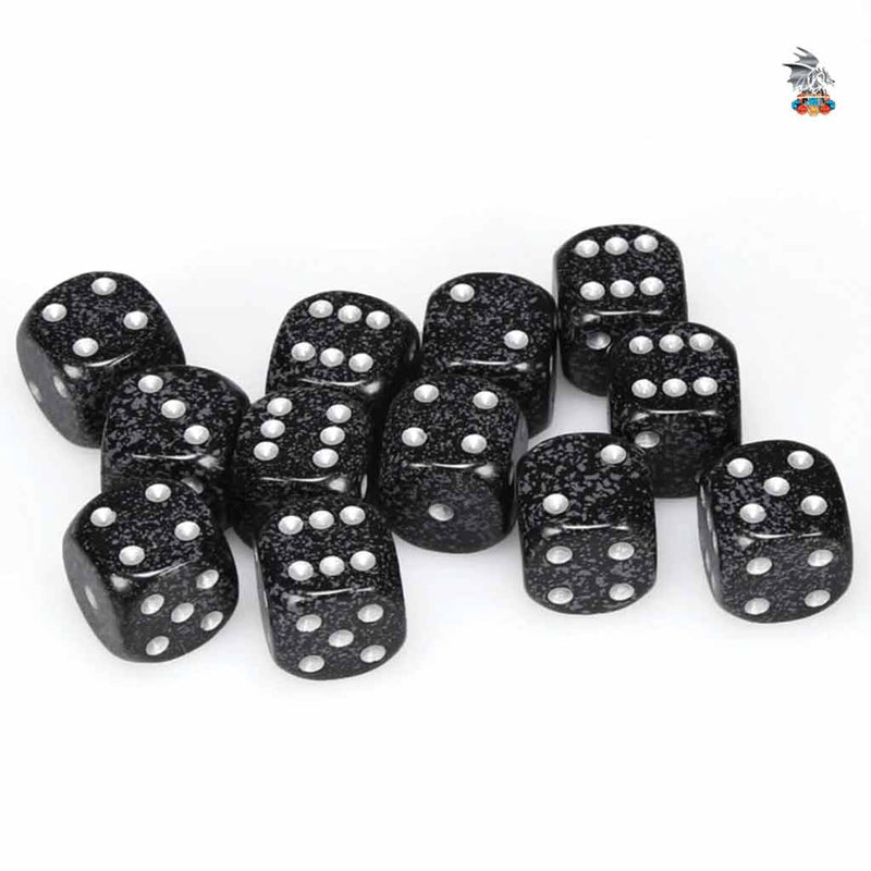 Chessex Speckled Ninja Set of 12 d6 Dice (CHX 25718) - Bea DnD Games
