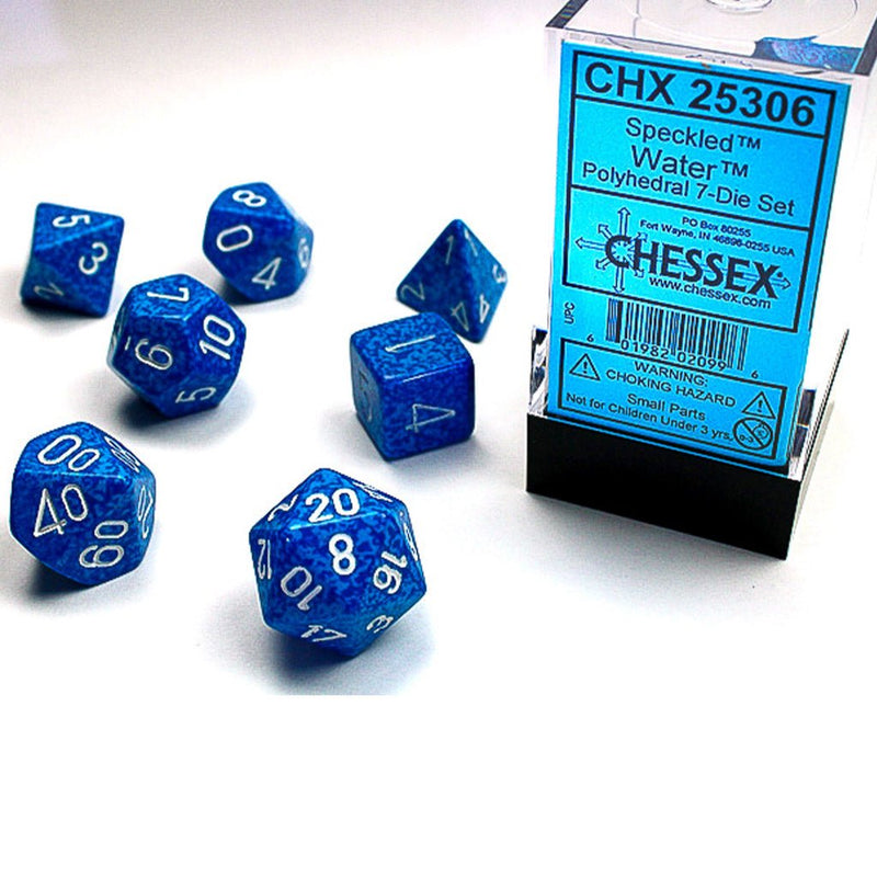 Chessex Speckled Water 7 Piece Polyhedral Dice Set (CHX 25306) - Bea DnD Games