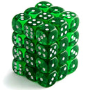 Chessex Translucent Green with White Set of 36 Mini d6 Dice (CHX 23805) - Bea DnD Games