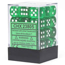 Chessex Translucent Green with White Set of 36 Mini d6 Dice (CHX 23805) - Bea DnD Games