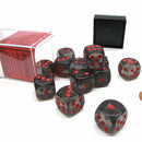 Chessex Translucent Smoke with Red Set of 12 d6 Dice (CHX 23618) - Bea DnD Games