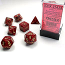 Chessex Vortex Burgundy/Gold 7 Piece Polyhedral Dice Set (CHX 27434) - Bea DnD Games