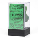 Chessex Vortex Green/Gold 7 Piece Polyhedral Dice Set (CHX 27435) - Bea DnD Games