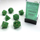 Chessex Vortex Green/Gold 7 Piece Polyhedral Dice Set (CHX 27435) - Bea DnD Games