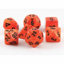 Chessex Vortex Orange and Black 7 Piece Polyhedral Dice Set (CHX 27433) - Bea DnD Games