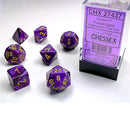 Chessex Vortex Purple/Gold 7 Piece Polyhedral Dice Set (CHX 27437) - Bea DnD Games