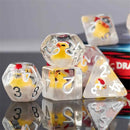 Christmas Rubber Ducky Dice - 7 Piece Polyhedral Dice Set + Dice Bag - Bea DnD Games