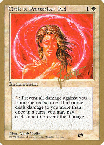 Circle of Protection: Red (Bertrand Lestree) (SB) (4ED) [Pro Tour Collector Set] - Bea DnD Games
