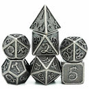 Cloud Dragon 7 Piece Metal Polyhedral Dice Set & Dice Case - Bea DnD Games