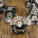 Compass Dice - 7 Piece Polyhedral Dice Set + Dice Bag - Bea DnD Games